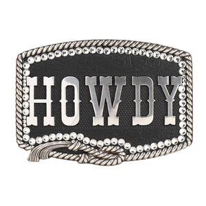 Nocona Ladies HOWDY Crystal Edge Belt Buckle